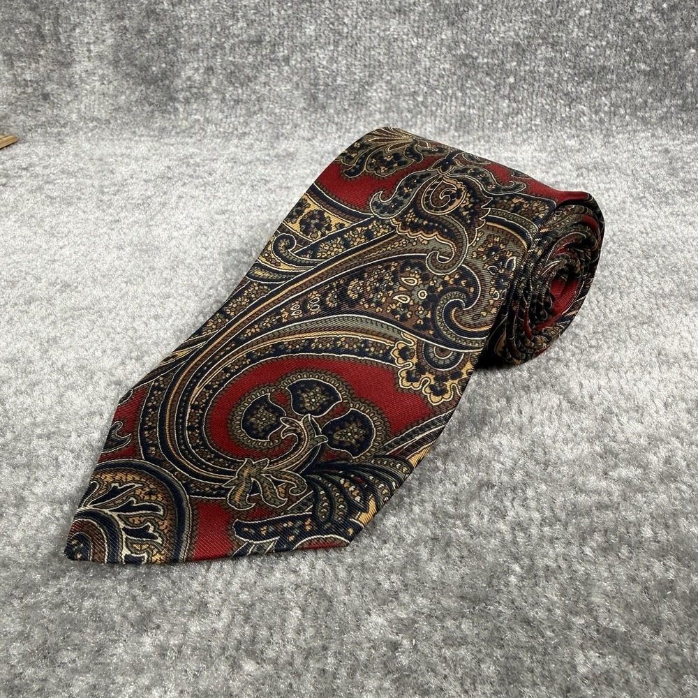 Vintage Christian‎ Dior Neck Tie Men's Red Paisley Silk Italy
